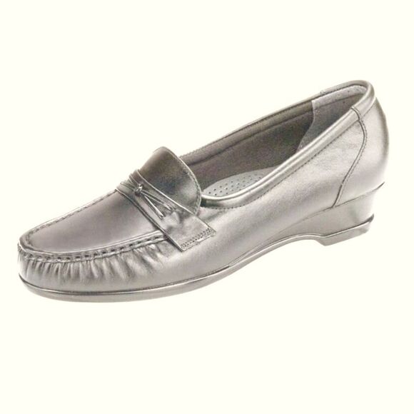 SAS Shoes Easier Slip On Loafer Pewter Silver Grandpacore Grannycore Academia - Picture 8 of 8